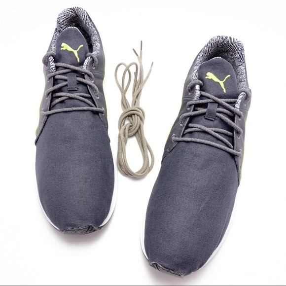 ⬇️ NWOB Puma 12 Gray Green Textile Sneakers - Picture 2 of 8